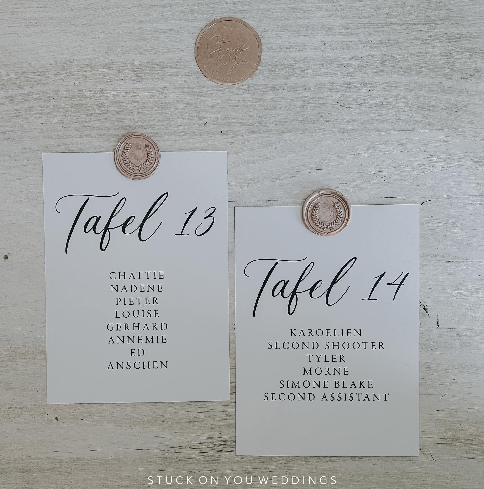 Wax Seal Seating Chart Cards – Stuck On You Weddings